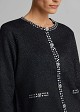 Lurex knit cardigan with decorative snap