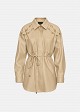 Longline leather look shirt with belt and details