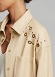 Longline leather look shirt with belt and details