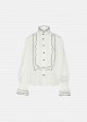 Shirt with ruffles in black and white