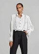 Shirt with ruffles in black and white