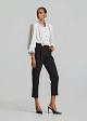 Shirt with ruffles in black and white