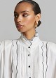 Shirt with ruffles in black and white