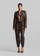 Jacket in leather look with belt