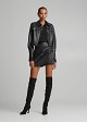 Cropped faux-leather jacket