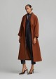 Long double-breasted coat with wide lapels