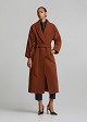 Long double-breasted coat with wide lapels