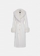 Straight-cut wool-look coat featuring faux fur details
