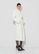 Straight-cut wool-look coat featuring faux fur details
