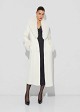 Straight-cut wool-look coat featuring faux fur details