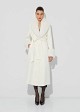 Straight-cut wool-look coat featuring faux fur details