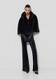 Cape, faux-fur look in black