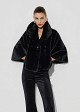 Cape, faux-fur look in black