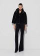 Cape, faux-fur look in black