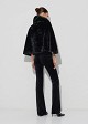 Cape, faux-fur look in black