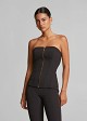 Strapless top with a zip fastening