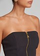 Strapless top with a zip fastening