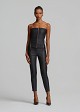 Strapless leather look bustier