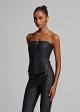 Strapless leather look bustier