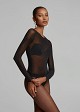 Sheer bodysuit in rhinestones