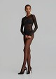 Sheer bodysuit in rhinestones