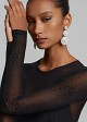 Sheer bodysuit in rhinestones
