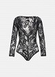 Lace bodysuit with a V-neck