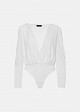 Wrap bodysuit in deep neckline