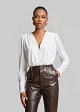 Wrap bodysuit in deep neckline