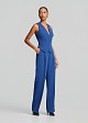 Crepe vest with covered buttons