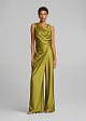 Sleeveless draped jumpsuit in satin look