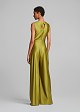 Sleeveless draped jumpsuit in satin look