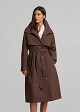 Longline trench coat in high collar