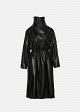 Double-breasted trench coat in leather look