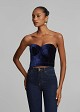 Velvet-look bustier