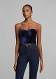 Velvet-look bustier