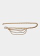 Layered chain belt with rhinestones