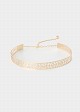 Metallic geometric belt in a gold-tone finish