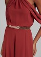Metallic geometric belt in a gold-tone finish