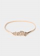 Thin elastic belt with floral buckle