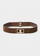 Belt with decorative logo detail in suede look