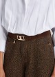 Belt with decorative logo detail in suede look