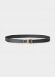 Belt with a metal buckle and croc leather-look