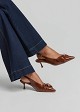 Kitten heel pumps with appliqué bow