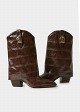 Cowboy boots in crocodile leather look