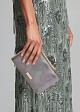 Metallic clutch bag with gold detail