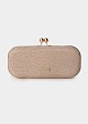 Rose gold metallic clutch