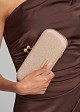 Rose gold metallic clutch