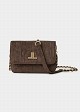 Mini shoulder bag with a quilted suede-effect