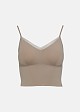 Seamless elastic bustier with sheer detail
